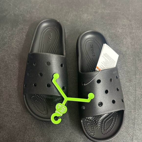crocs slide on Black Size 7 Men / Women Size 9 - Picture 1 of 3